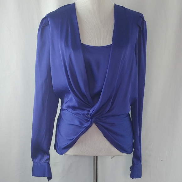 Bisou Embroidered Long Sleeve Blouse
